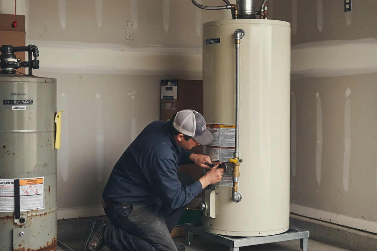 Water heater and shutoff valve replacement in East Machias